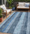 5' X 8' Blue And Gray Striped Washable Indoor Outdoor Area Rug - 880016658255