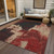 3' X 5' Brick Red And Red Abstract Washable Indoor Outdoor Area Rug