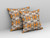 16" X 16" Orange And Gray Abstract Blown Seam Suede Throw Pillow