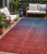 5' X 8' Navy Blue Red And Eggplant Ombre Washable Indoor Outdoor Area Rug