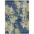 5' X 8' Navy Blue And Beige Abstract Washable Indoor Outdoor Area Rug