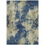 5' X 8' Navy Blue And Beige Abstract Washable Indoor Outdoor Area Rug