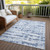 5' X 8' Blue Ivory And Sky Blue Striped Washable Indoor Outdoor Area Rug
