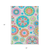 5' X 8' White Orange And Teal Blue Floral Medallion Washable Indoor Outdoor Area Rug