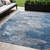 5' X 8' Denim Blue And Sky Blue Abstract Washable Indoor Outdoor Area Rug Transitional Style - Denim Blue, Sky Blue Color