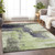 3' X 5' Fern Green Gray And Black Abstract Washable Indoor Outdoor Area Rug