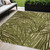 5' X 8' Ivory And Green Palm Leaf Indoor Outdoor Area Rug - Ivory, Green