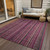 3' X 5' Pink Mauve And Blush Striped Washable Indoor Outdoor Area Rug