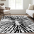 5' X 8' Ivory Black And Gray Abstract Washable Indoor Outdoor Area Rug - 608219269791