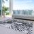 5' X 8' Ivory Black And Gray Abstract Washable Indoor Outdoor Area Rug - 608219269791