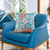 20" X 20" Blue Zippered Patchwork Indoor Outdoor Throw Pillow - 606114698197