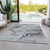 3' X 5' Gray and Ivory Abstract Washable Non Skid Indoor Outdoor Area Rug - 608219333126