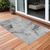 3' X 5' Gray and Ivory Abstract Washable Non Skid Indoor Outdoor Area Rug - 608219333126