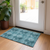 2' X 3' Teal Floral Medallion Washable Non Skid Indoor Outdoor Area Rug - 608219253073