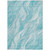 5' X 8' Teal Blue Aqua And Ivory Abstract Washable Indoor Outdoor Area Rug
