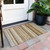 2' X 3' Chocolate Striped Washable Non Skid Indoor Outdoor Area Rug - Chocolate