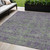 5' X 8' Fern Green And Purple Oriental Washable Indoor Outdoor Area Rug