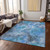 3' X 5' Blue And Gray Floral Washable Indoor Outdoor Area Rug - Blue, Gray