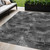 5' X 8' Gray Charcoal And Silver Abstract Washable Indoor Outdoor Area Rug Transitional Style - Gray, Charcoal, Silver Color
