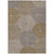 5' X 8' Taupe Beige And Green Geometric Washable Indoor Outdoor Area Rug
