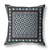 18" X 18" Black And Blue Floral Blown Seam Suede Throw Pillow