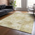3' X 5' Beige Tan And Ivory Floral Washable Indoor Outdoor Area Rug Transitional Style - Beige, Tan, Ivory Color