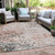5' X 8' Salmon And Gray Abstract Washable Indoor Outdoor Area Rug