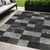 5' X 8' Black And Gray Geometric Washable Indoor Outdoor Area Rug - Black, Gray