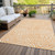 3' X 5' Peach And Ivory Abstract Washable Indoor Outdoor Area Rug