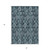 3' X 5' Teal Blue And Sky Blue Damask Washable Indoor Outdoor Area Rug