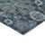 3' X 5' Teal Blue And Sky Blue Damask Washable Indoor Outdoor Area Rug