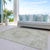 3' X 5' Sage Floral Medallion Washable Indoor Outdoor Area Rug