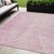5' X 8' Pink And Ivory Abstract Washable Indoor Outdoor Area Rug - Pink, Ivory