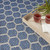 4' X 6' Blue And Ivory Geometric Indoor Outdoor Area Rug - Blue, Ivory