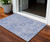 3' X 5' Sky Blue Ivory And Gray Damask Washable Indoor Outdoor Area Rug