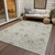 5' X 8' Beige Brown And Green Oriental Washable Indoor Outdoor Area Rug