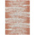 5' X 8' Coral And Ivory Striped Washable Indoor Outdoor Area Rug