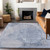 5' X 8' Sky Blue And Denim Blue Abstract Washable Indoor Outdoor Area Rug - Sky Blue, Denim Blue