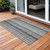 2' X 3' Gray Striped Washable Non Skid Indoor Outdoor Area Rug Transitional Style - Gray Color