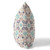 18" X 18" Off White And Blue Floral Blown Seam Suede Throw Pillow