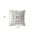 18" X 18" Off White And Blue Floral Blown Seam Suede Throw Pillow