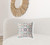 18" X 18" Off White And Blue Floral Blown Seam Suede Throw Pillow