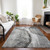 3' X 5' Gray Taupe And Silver Abstract Washable Indoor Outdoor Area Rug
