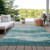 3' X 5' Teal Blue And Aqua Abstract Washable Indoor Outdoor Area Rug - 880016445015