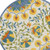4' Ivory Blue Yellow And Orange Round Floral Indoor Outdoor Area Rug