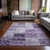 5' X 8' Purple Patchwork Washable Non Skid Indoor Outdoor Area Rug