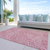 5' X 8' Blush And Ivory Abstract Washable Indoor Outdoor Area Rug