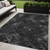 5' X 8' Charcoal Gray And Silver Geometric Washable Indoor Outdoor Area Rug Transitional Style - Charcoal, Gray, Silver Color