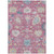 3' X 5' Pink Ivory And Denim Blue Floral Washable Indoor Outdoor Area Rug