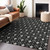 3' X 5' Black And Ivory Geometric Washable Indoor Outdoor Area Rug Transitional Style - Black, Ivory Color